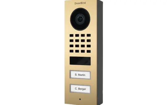 DOORBIRD D1102V IP video door station D11x AP (423878440) 2-gang | Brass look