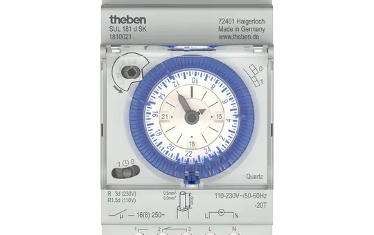 THEBEN SUL 181 d SK Analogue Daily Time Switch Changeover contact, with power reserve, screw terminals