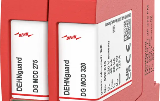 DEHN DG MD H TT 2P 275 FM Surge Arrester Type 2+3 DEHNguard MD 2-pole, TT and TN, remote signaling contact, 275 V, H