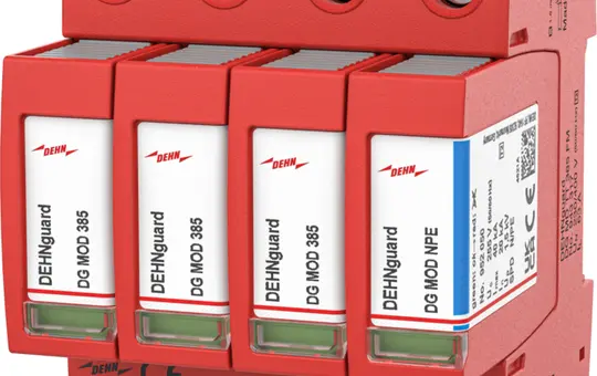 DEHN DG MD TT 385 FM Surge Arrester Type 2 DEHNguard MD 4-pole, TT and TN-S, remote signaling contact, 385 V