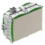 SPELSBERG IBTLED 3-f E Flush-mount Enclosure 2-gang, for prefabricated construction, with conduit stopper, NL | Green/grey | 400x135 mm