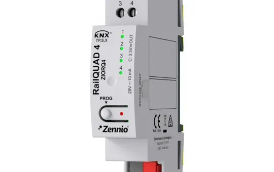 ZENNIO ZIORQ4 Module d'entrée analogique/numérique REG 4 postes