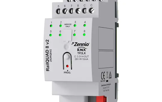 ZENNIO ZIORQ8V2 Module d'entrée analogique/numérique REG 8 postes, V2
