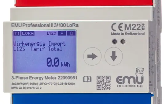 EMU P20A000LE Compteur d'énergie Professional II Modbus TCP/IP Triphasé, direct, LoRa, 100 A