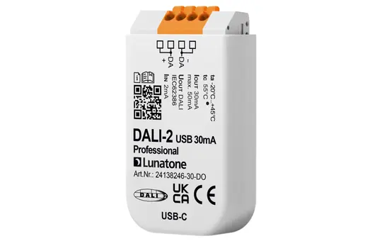 LUNATONE 24138246-30-DO DALI-2-USB-Schnittstelle Pro Flush-mounted, 30 mA