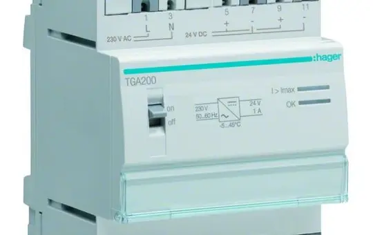 HAGER TGA200 power supply 24 V REG 1A