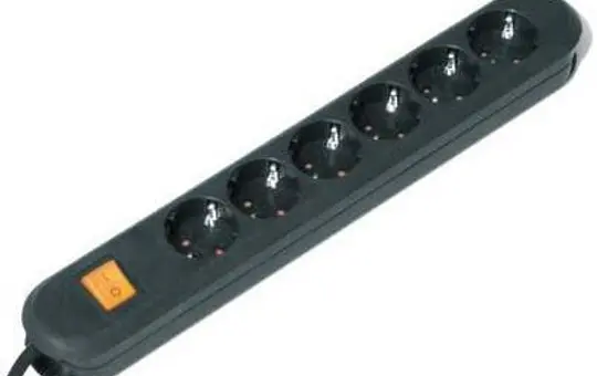 BACHMANN 381.151K table socket SMART 6-way with on/off switch | black | 3,00 m