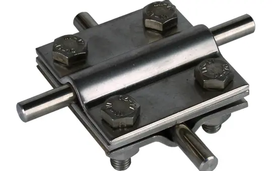 DEHN 319209 cross piece with intermediate plate V4A round and flat conductors | 30 x 30 mm