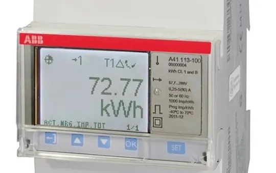 ABB A41113-100 AC meter pulse output 80 A, M-Bus, steel