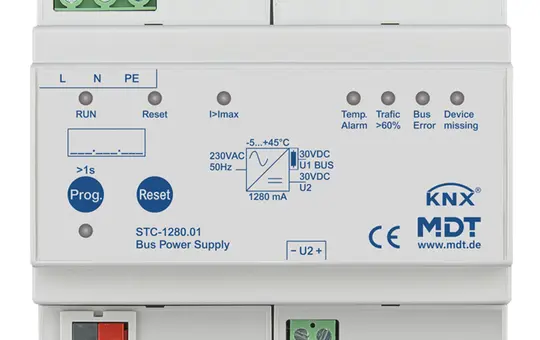MDT STC-1280.01 KNX bus power supply 1280 mA, diagnostic function
