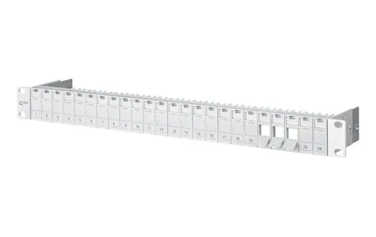 METZ CONNECT 130920-00KE Keystone patch panel unequipped 24 port | light gray