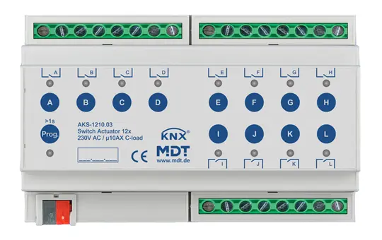 MDT AKS-1210.03 KNX switching actuator standard 10 A 12-fold