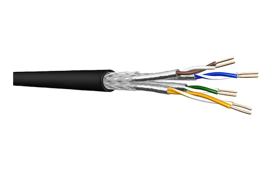 DRAKA 60026558 data cable Cat. 7 outdoor area (1000 MHz) Sold by the meter | black | 4x2x23 AWG