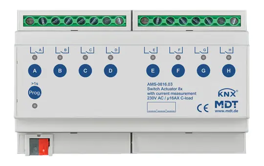MDT AMS-0816.03 KNX switching actuator standard with current 8-fold