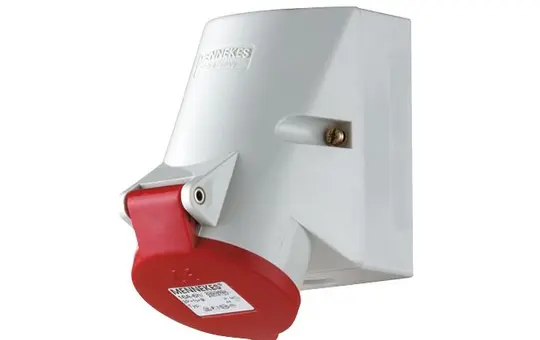 MENNEKES 3331 wall socket TwinCONTACT IP44 16 A, 5-pin, 400 V, through-wiring, rotatable