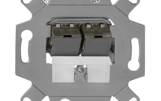 RUTENBECK 139104071 network socket 2-fold, Cat. 6a, m. modules | metal