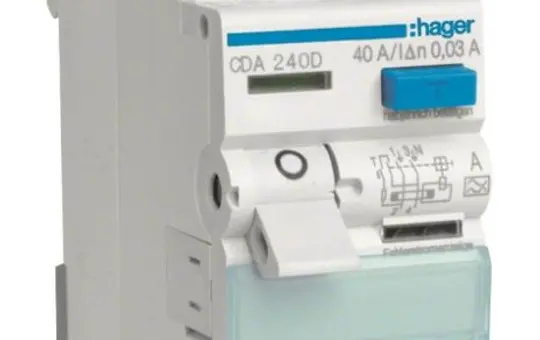 HAGER CDA240D FI circuit breaker 2-pole 30 mA type A 40A