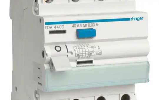 HAGER CDA440D FI circuit breaker 4-pin 30 mA type A 40A