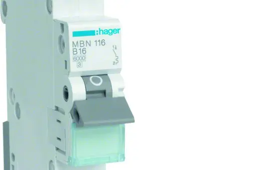 HAGER MBN116 circuit breaker 1-pole type B 16A, 6kA