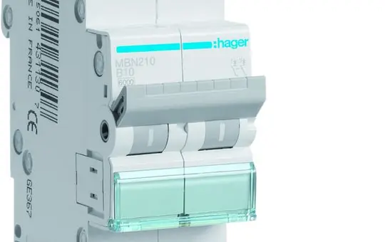 HAGER MBN210 circuit breaker 2-pole type B 10A