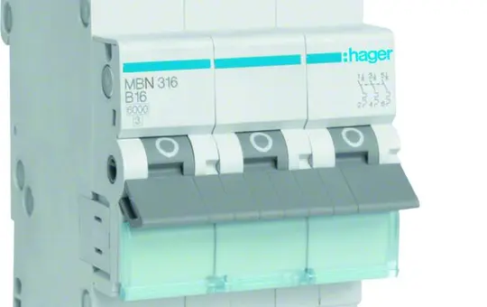 HAGER MBN316 circuit breaker 3-pole type B 16 A