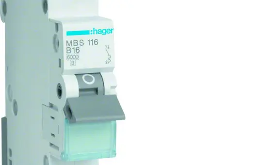 HAGER MBS116 circuit breaker 1-pole type B QuickCon. 16 A