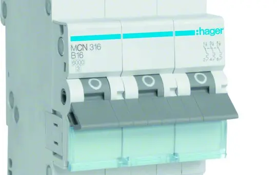 HAGER MCN316 circuit breaker 3-pole type C 16 A