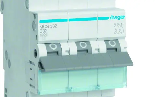 HAGER MCS332 circuit breaker 3-pole type C QuickCon. 32 A
