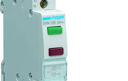 HAGER SVN126 LED indicator light 230 V AC 2-fold | green/red