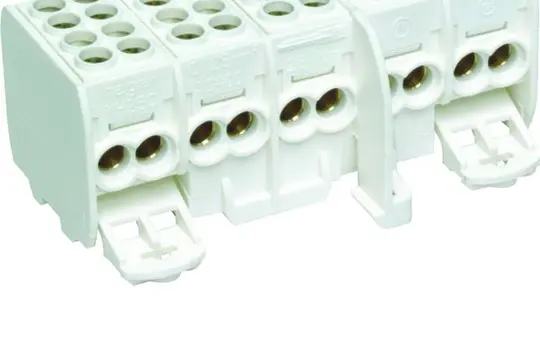 HAGER KH25C main line branch clamp finger safe 5-pin | pure white | 25 mm²