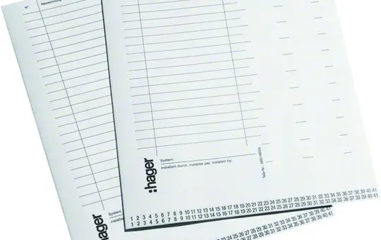 HAGER VZ717 Accessories for Volta small distributors Labeling system 10 pieces