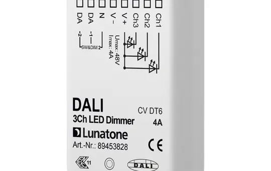 LUNATONE 89453828 DALI LED dimming actuator CV DT6 UP 3-fold, 4 A