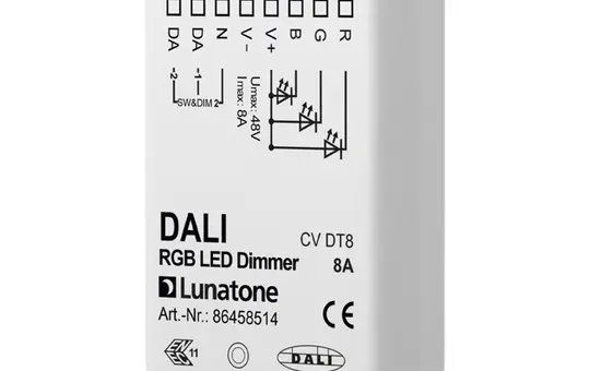 LUNATONE 86458514 DALI LED dimming actuator CV DT8 UP RGB, 8A