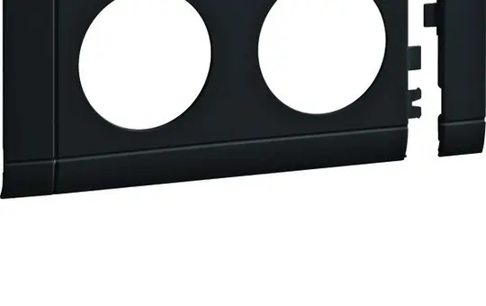 HAGER GB080209011 Modular cover for sockets 2-fold, 80 mm, halogen-free plastic | graphite black