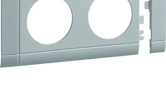 HAGER GB080207035 modular cover for sockets 2-fold, 80 mm, halogen-free plastic | light gray