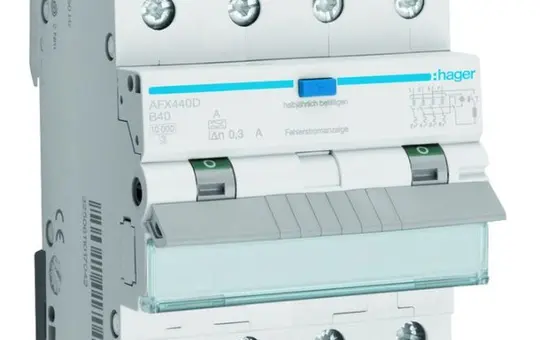 HAGER AFX440D FI/LS switch type A B-Char. 300 mA 4-pin 40A