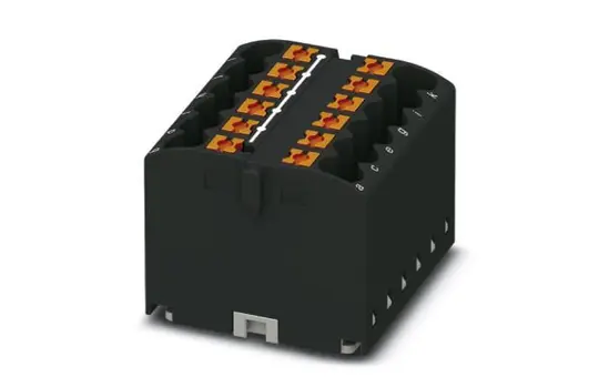 PHOENIX 3273430 PTFIX distribution block for adhesive mounti 12-fold | black | 2,5 mm²