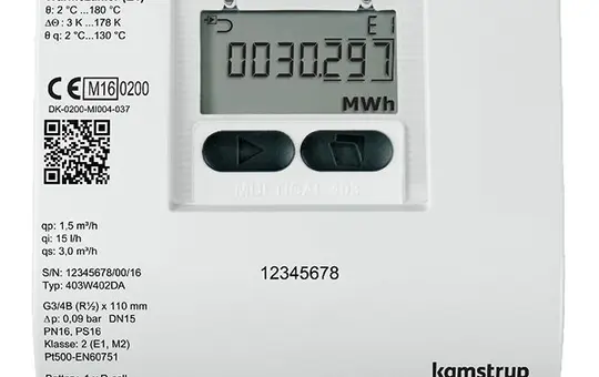 LINGG&JANKE 84709SEC KNX heat meter KAMSTRUP Multical DN25, thread, 3.5 m³/h | 260 mm