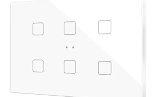 ZENNIO ZVIFXLX6GW KNX pushbutton sensor Flat XL 6-fold | shiny white