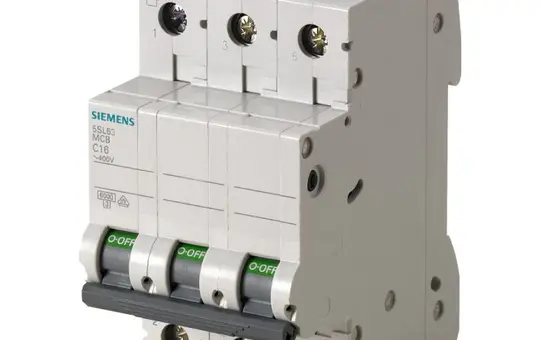 SIEMENS 5SL6325-7 circuit breaker 3-pole. Type C 6 kA 25 A