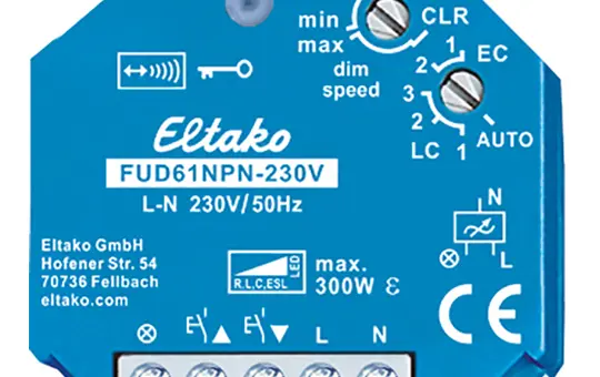 ELTAKO 30100835 EnOcean dimming actuator 1-gang, with neutral conductor