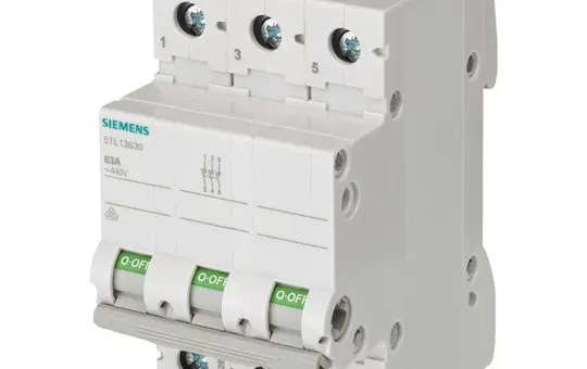 SIEMENS 5TL1363-0 off switch 3-pole, 63A | gray
