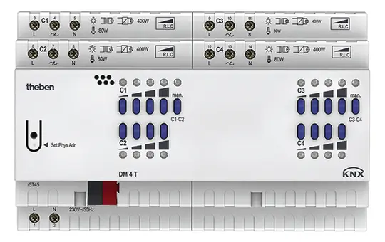THEBEN DM 4 T KNX dimming actuator FIX 4-fold