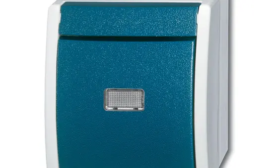 BUSCH-JAEGER 2601/6WGL-53 illuminated rocker switch Ocean Changeover switch | grey/teal