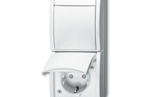 BUSCH-JAEGER 2601/6/20EBW-54 surface-mounted combination Oce 1-fold, off switch, touch protection | alpine white