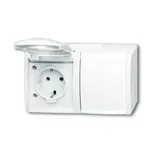 BUSCH-JAEGER 20/2EW-54 SCHUKO AP socket Ocean 2-fold, horizontal | alpine white