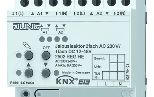 JUNG 2502REGHE KNX combination blind actuator AC/DC 2-fold