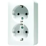 JUNG 6020AWW SCHUKO socket AP 600 series 2-fold | alpine white