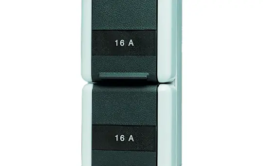 JUNG 822NAW SCHUKO socket, description series WG 800 2-fold, vertical