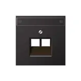 JUNG AL2969-2NAUAD network cover series LS 2-fold, label field | dark